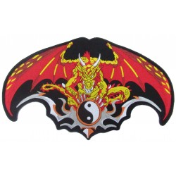 Aufnäher groß Patch Bügelbild dragon ying yang