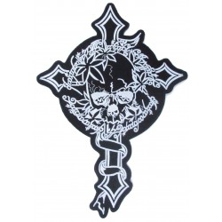 Iron-on Back Patch Crucifix Cross skull