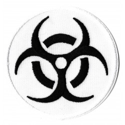 Iron-on Patch Biohazard white