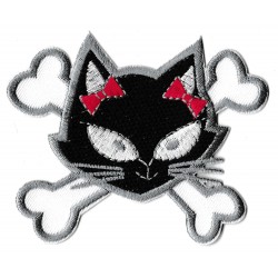 Iron-on Patch black cute pussy cat