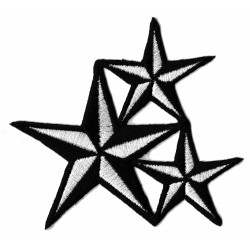 Aufnäher Patch Bügelbild Schwarz-Weiß-Sterne
