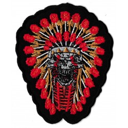 Patche écusson thermocollant Indien skull