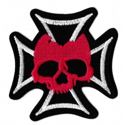 Patche écusson thermocollant Croix de Malte Croix Biker Couleurs