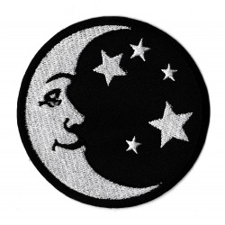 Patche écusson noir blanc Lune et Soleil