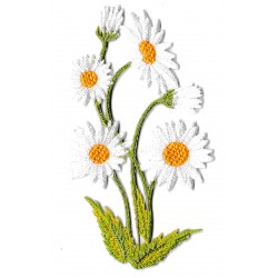 Patche écusson fleur marguerite thermocollant