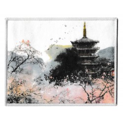 Patche écusson imprimé paysage chine chinois tableau art 