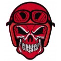 Toppa  termoadesiva red biker Skull