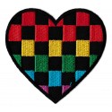Iron-on Patch checkered Heart