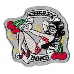 Aufnäher Patch Bügelbild Pin-Up Cherry Bomb