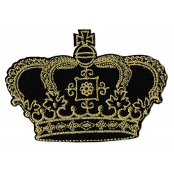 Patche écusson couronne royale dorée