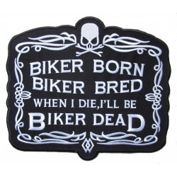 Parche trasero grande termoadhesivo biker born