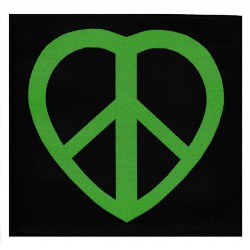 Woven backpatch peace love heart