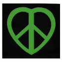 Woven backpatch peace love heart