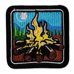 Patche écusson montagne nature feu de bois