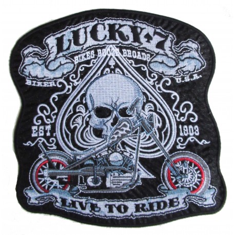 Patche dorsal backpatche biker lucky 7