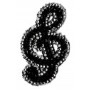 Iron-on Patch Strass treble clef