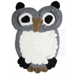 Iron-on Back Patch Owl knitted wool