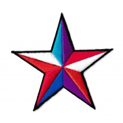 Parche termoadhesivo estrella multicolor