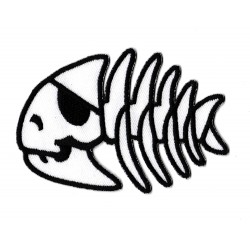 Iron-on Patch Fish fishbone
