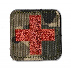 Patche PVC croix medic med medecin militraire  logo masque camouflage