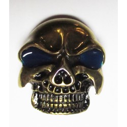 Cast metal badge bronze Skull
