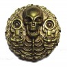 Cast metal badge bronze skeleton