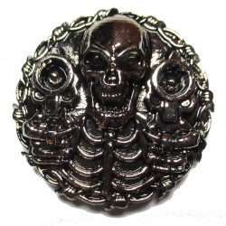 Cast metal badge bronze skeleton