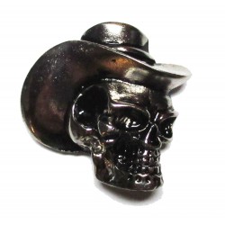 Cast metal badge Skull Hat