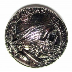 Skull soldier cast metal badge